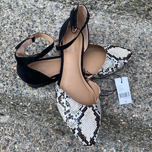 LANE BRYANT NWT DREAM CLOUD Ankle Strap Snake Print Low Heel Size 9W